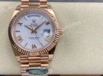 AR Factory Rolex Daydate 40*12.2mm 3255 Movement White Face Romans Markers Watch